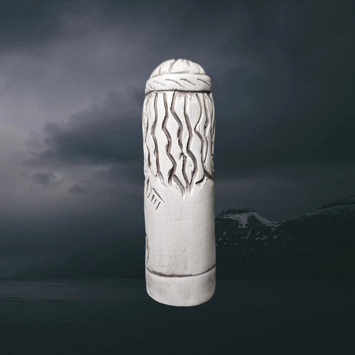 Hand-Crafted Ceramic Norse God Freyr (Frey) Statuette - Back View