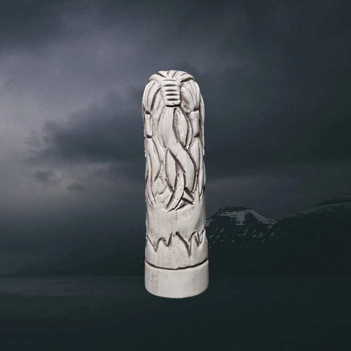 Hand-Crafted Ceramic Norse God Loki Statuette - Back View