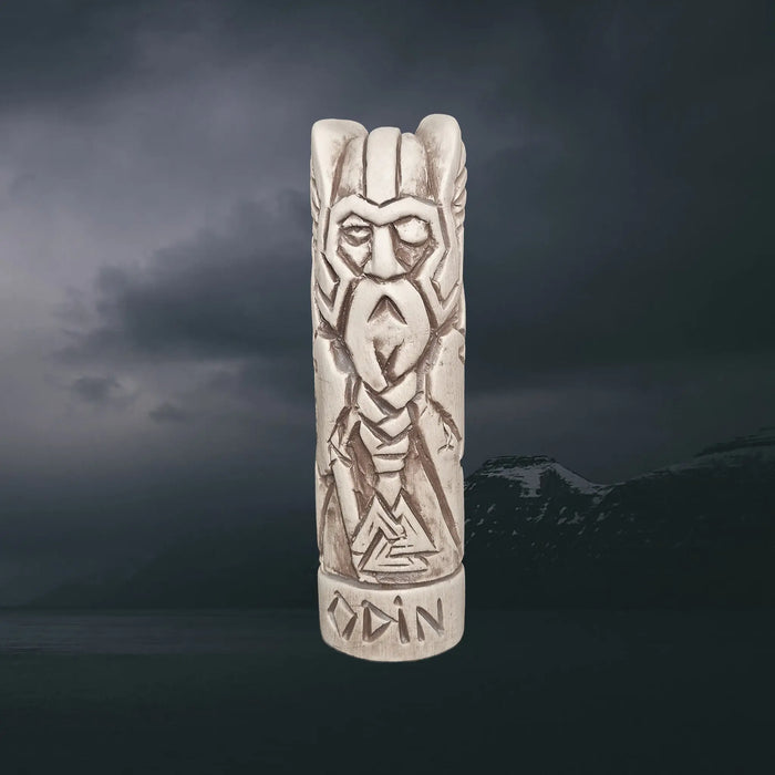 Statuette of the Norse God Odin the Warrior in Hand-Crafted Clay