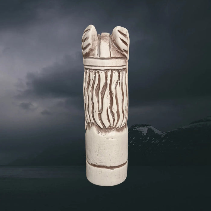 Statuette of the Norse God Odin the Warrior in Hand-Crafted Clay - Back View