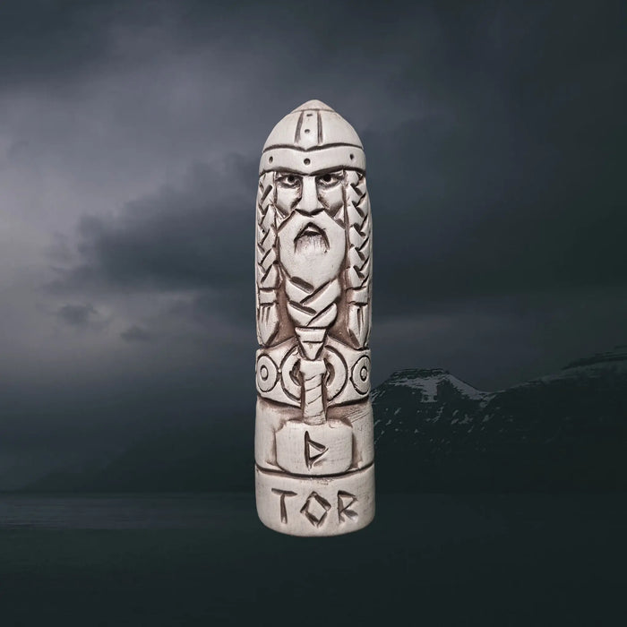 Statuette of the Norse God Thor in Hand-Crafted Clay
