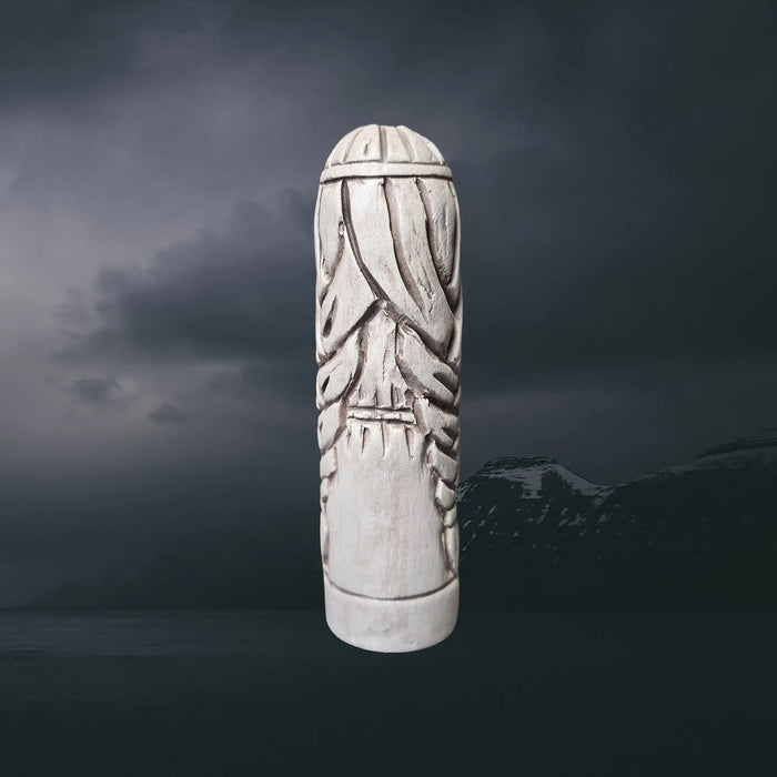 Statuette of the Norse Goddess Eir in Hand-Crafted Clay - Back View
