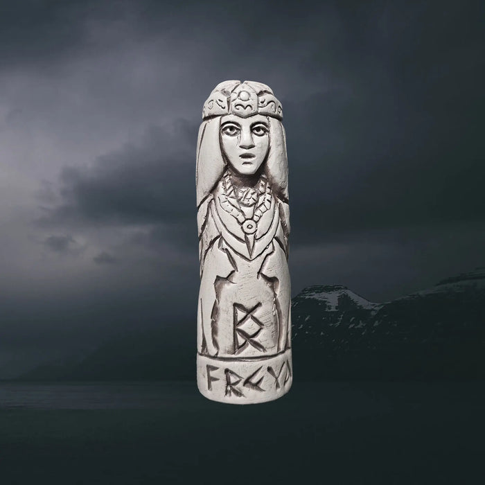 Hand-Crafted Ceramic Norse Goddess Freya Statuette