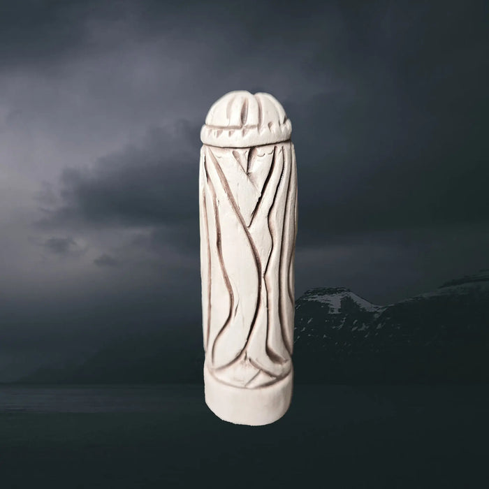 Statuette of the Norse Goddess Fulla in Hand-Crafted Clay - Back View