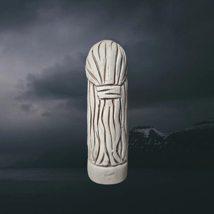 Statuette of the Norse Goddess Gersimi (Gersemi) in Hand-Crafted Clay - Back View