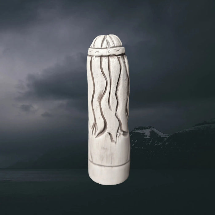 Hand-Crafted Ceramic Norse Goddess Gna Statuette - Back View