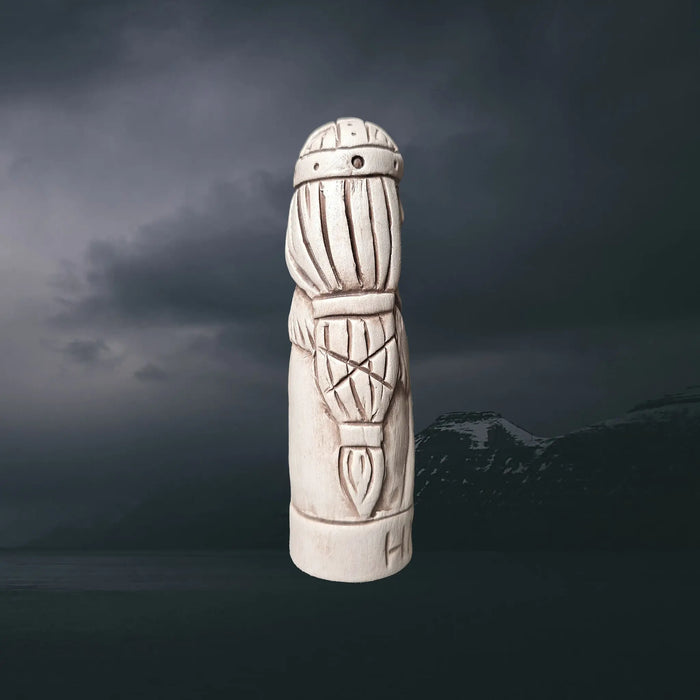 Statuette of the Norse Goddess Hnoss in Hand-Crafted Clay - Right Side View