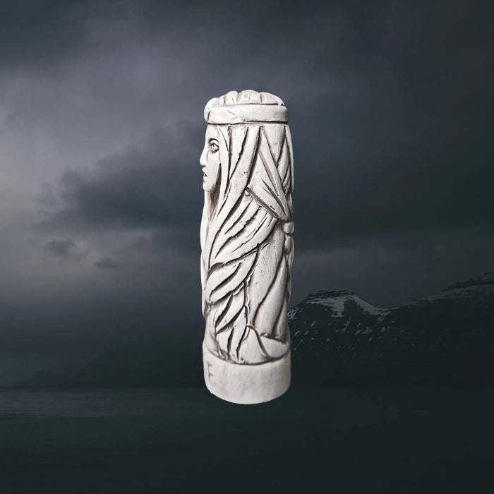 Hand-Crafted Ceramic Norse Goddess Sif Statuette - Left Side View