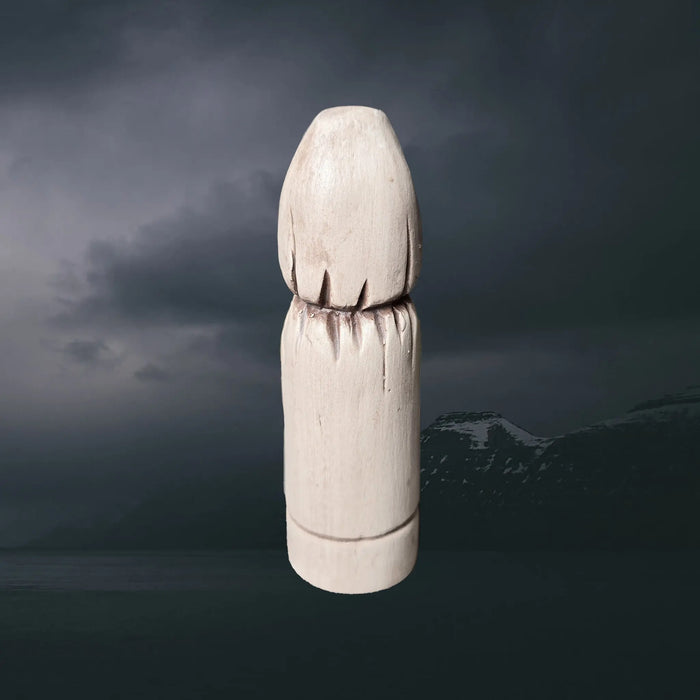 Hand-Crafted Ceramic Norse Goddess Vör Statuette - Back View