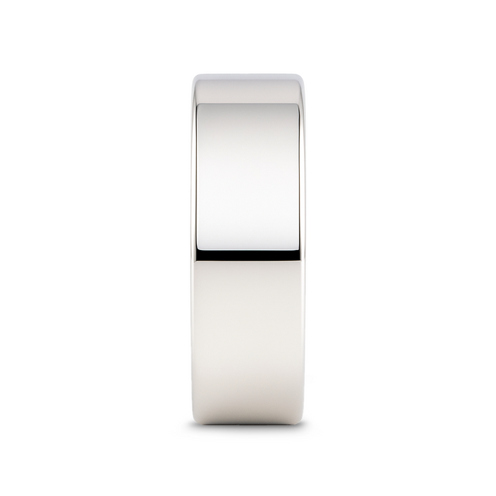 STOCKTON Flat Style White Tungsten Ring - 2mm - 12mm