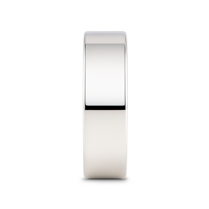 STOCKTON Flat Style White Tungsten Ring - 2mm - 12mm