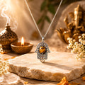 Tiger Eye Hamsa Hand Necklace