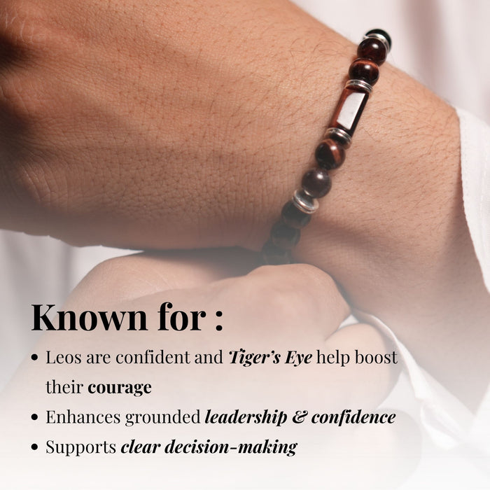 Tiger's Eye Zodiac Band – Leo (सिंह राशि)
