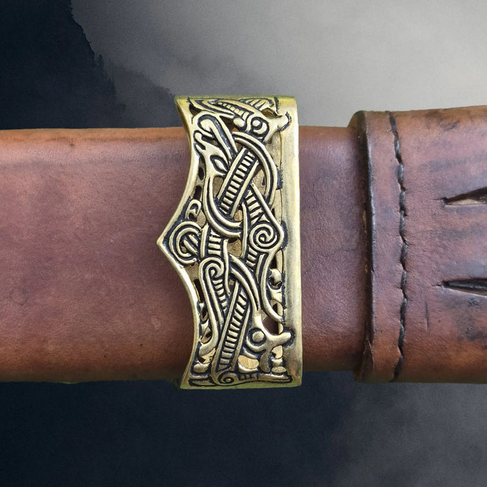Viking Age Bronze Scabbard Mouth in Jelling Style - 10th Century on Scabbard - Loosely