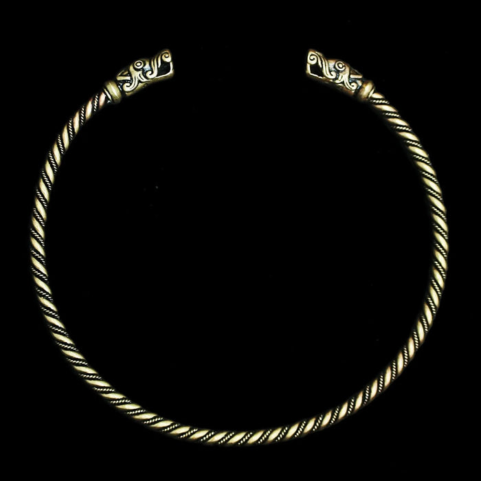Bronze Twisted Gotland Dragon Neck Torque - Viking Jewelry
