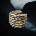 Bronze Replica Ring with Decorated Viking Design