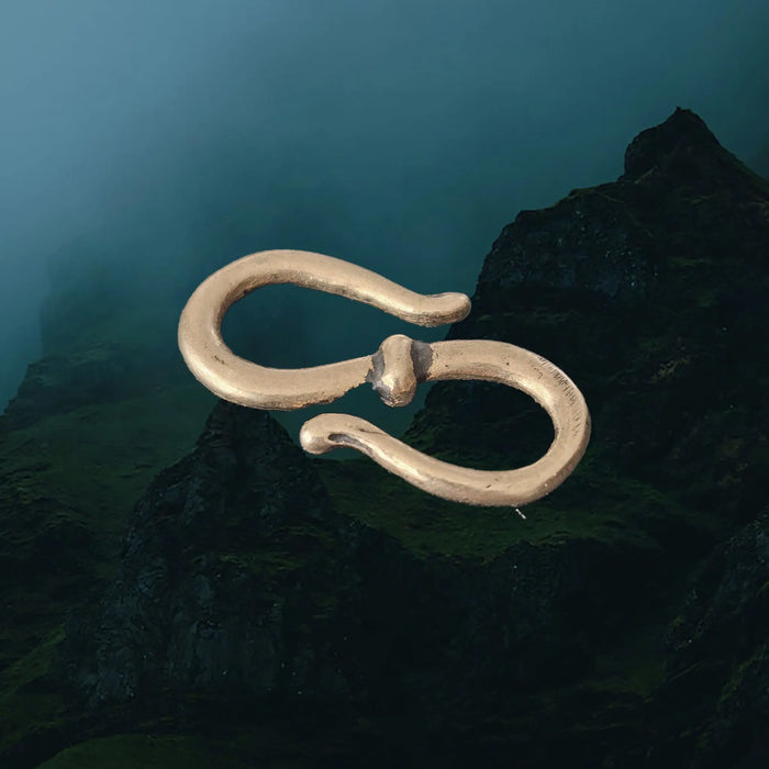 Viking Age Replica Bronze S Clasp / Chain Hook Connector - Large Size - Angle View