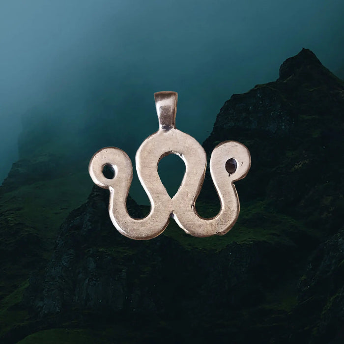 Viking Age Replica Bronze Serpent Bead Divider from Sweden - Back View