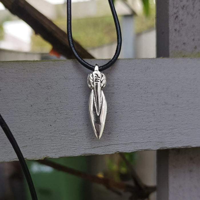 Sterling Silver Replica Viking Age Pendant with Spear & 2 Bears on Black Leathe Thong on Trellis