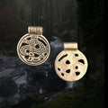 Round Bronze Viking Dragon Pendant from Birka - Front & Back