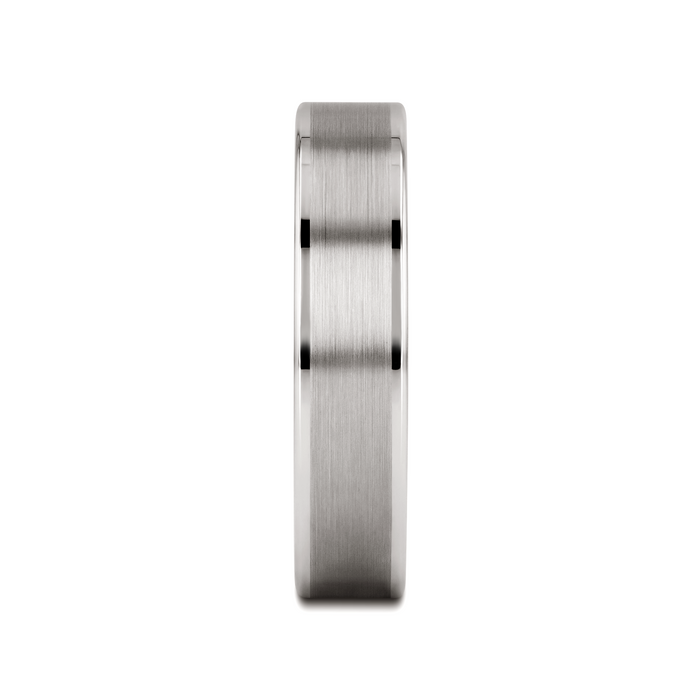 WAYNE Flat White Tungsten Wedding Band with Brushed Finished Center - 4mm - 8mm