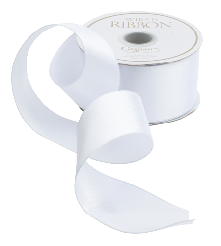 White Wide Satin Ribbon