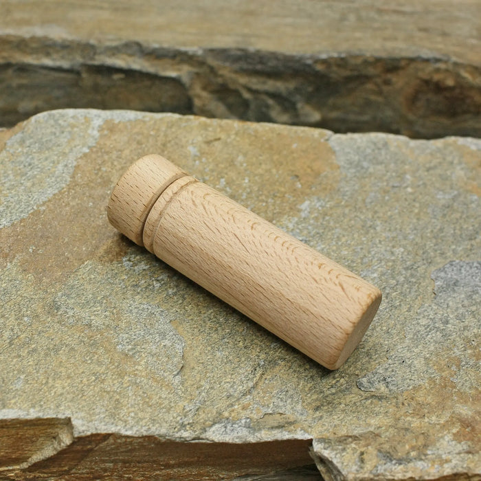 Small Wooden Viking / Medieval Needlecase on Rock