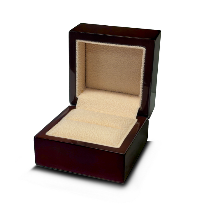 Woolly Mammoth Engraved Chocolate Dark Wood Personalized Wooden Wedding Ring Box